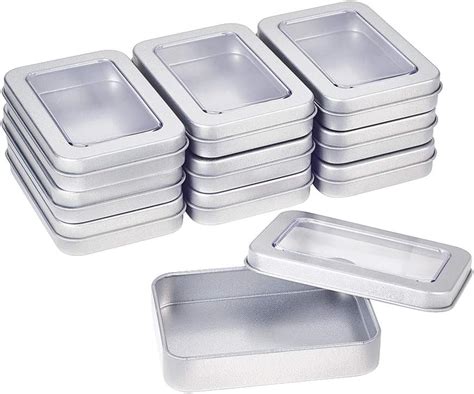 metal box with clear lid|rectangular metal containers with lids.